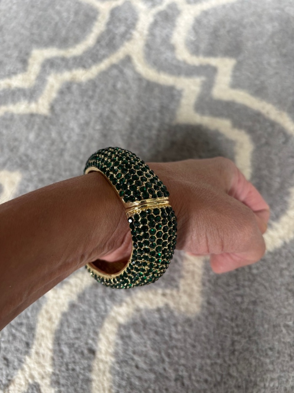 Amrita Singh New Emerald Hinged Bracelet